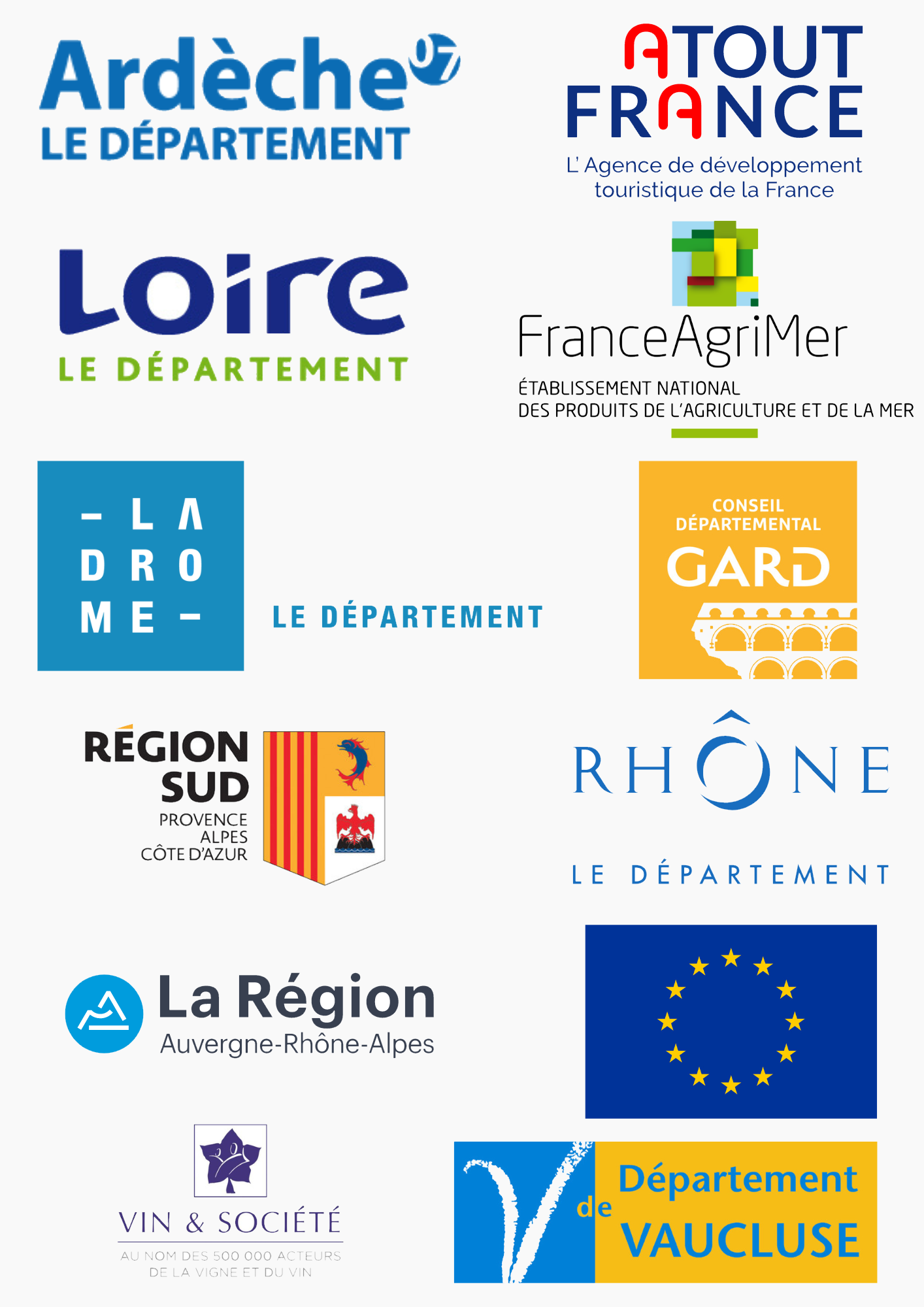 Logos des partenaires d'Inter Rhône